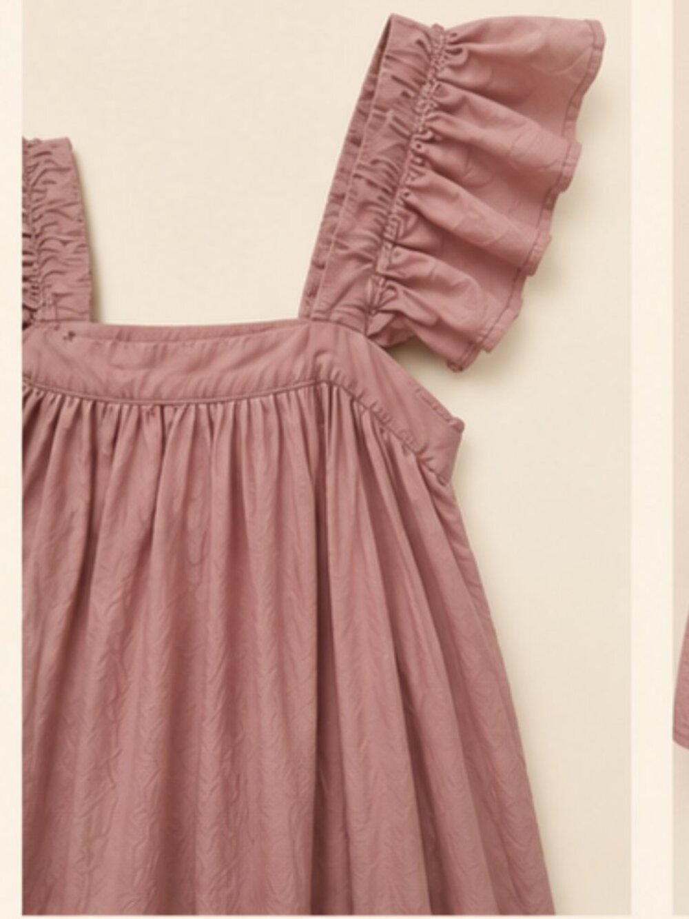MABLE Romantic Cotton Prairie Revival Maxi Dress Dusty Rose Ruffle Cottagecore M - Picture 6 of 8